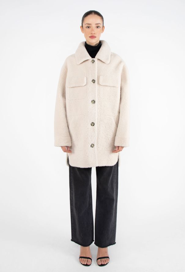 Yves Salomon Reversible Teddy Shearling Coat - 1