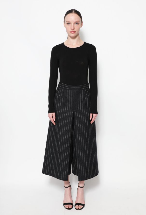 Saint Laurent Pinstripe Midi Culottes - 1