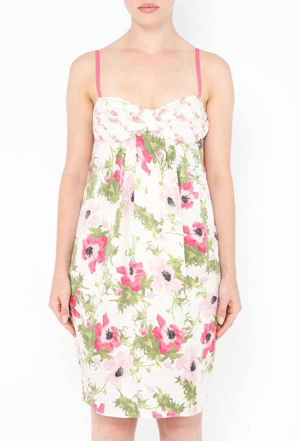 John Galliano 2005 Ruched Floral Silk Dress - 2