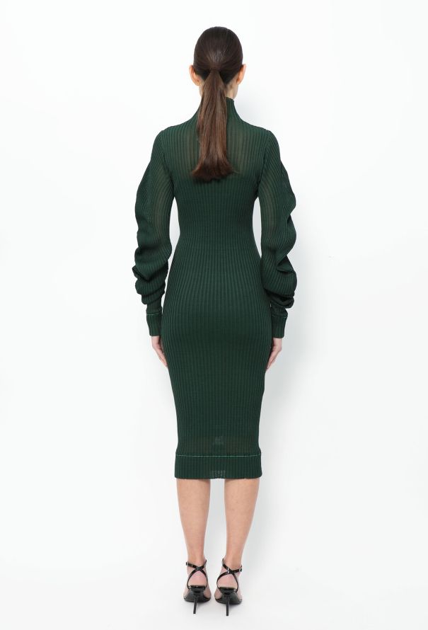 Bottega Veneta S/S 2022 Ribbed Silk Turtleneck Dress - 5