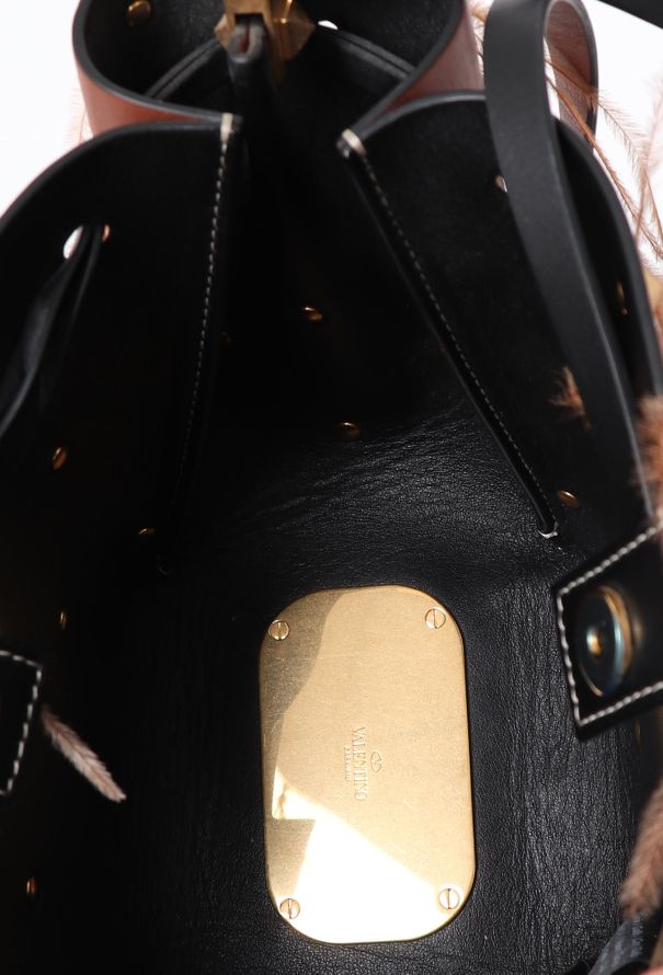 Valentino S/S 2019 Rockstud & Feather Small Bucket Bag - 15