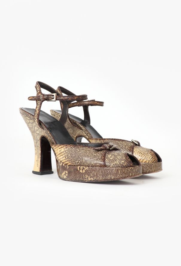Prada F/W 2000 Tonal Lizard Pumps - 4