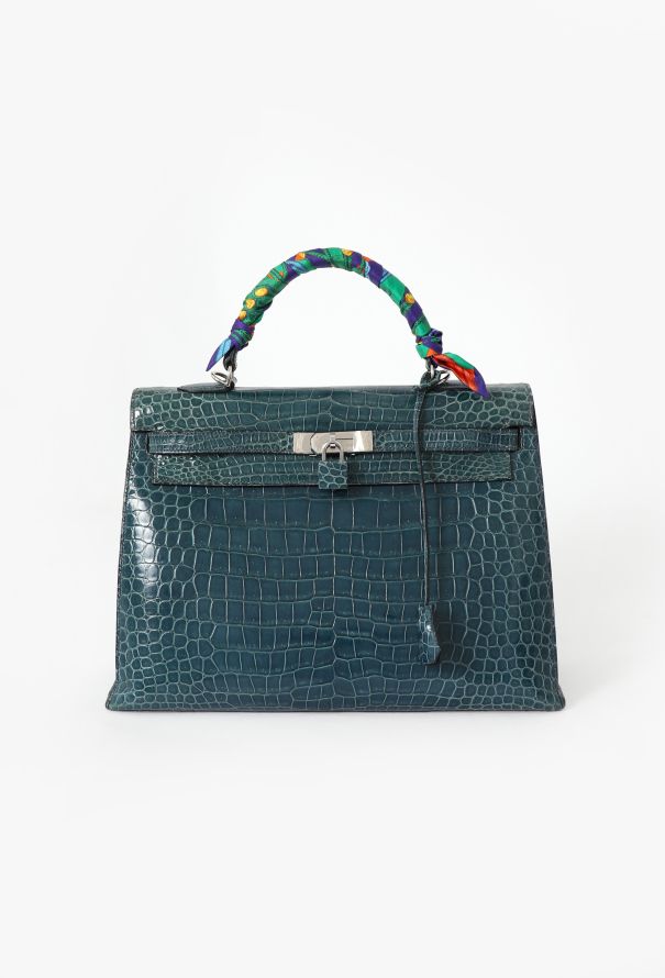 Hermès Blue Jean Porosus Kelly Sellier 35 - 1