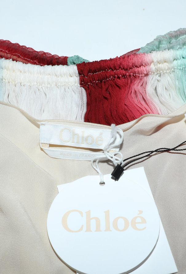 Chloé S/S 2016 Off-Shoulder Chiffon Top - 6