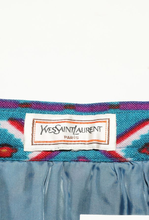 Saint Laurent Vintage Ikat Pleated Skirt - 5