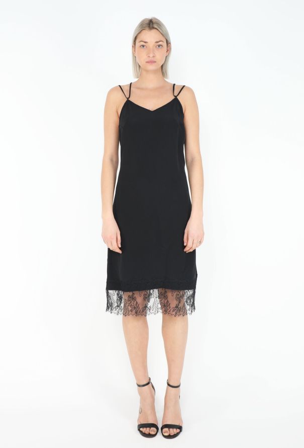Saint Laurent '90s Chantilly Trim Slip Dress - 1