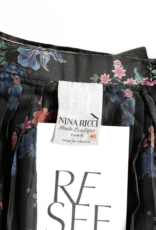 Nina Ricci '70s Bow Tie Floral Skirt - 6