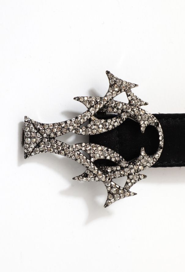 Alexander McQueen Strass Arachnid Buckle Belt - 2