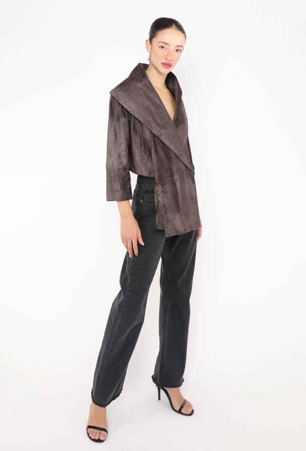 Prada 2000 Pony Hair Shawl Jacket - 3
