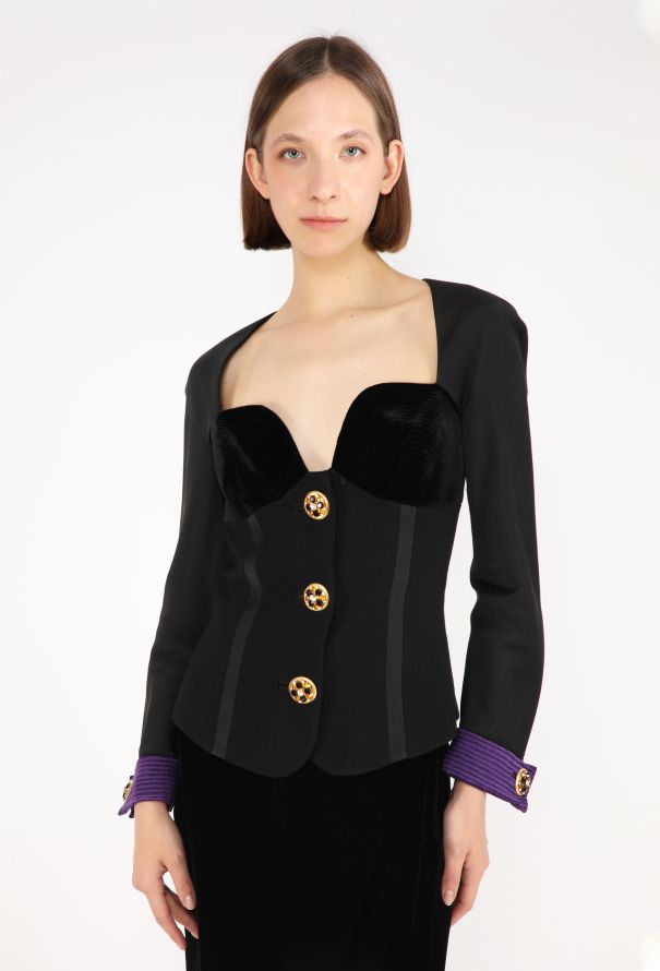 Gianni Versace Plunging Velvet Bustier Top, F/W 1991 - 6