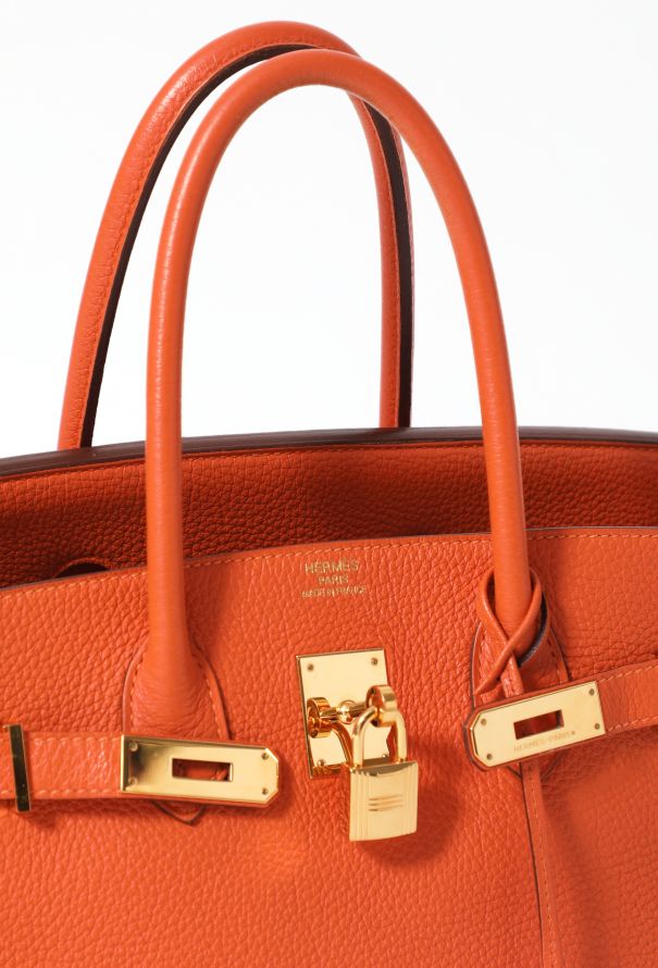 Hermès Orange H Togo Birkin 35 - 13