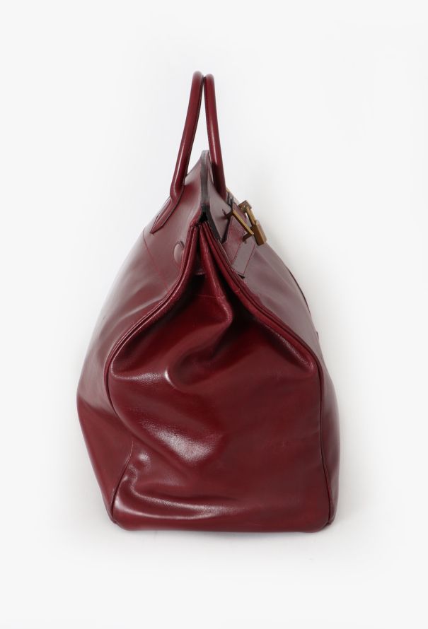 Hermès '80s Rouge H Box Haut à Courroies 50 - 7
