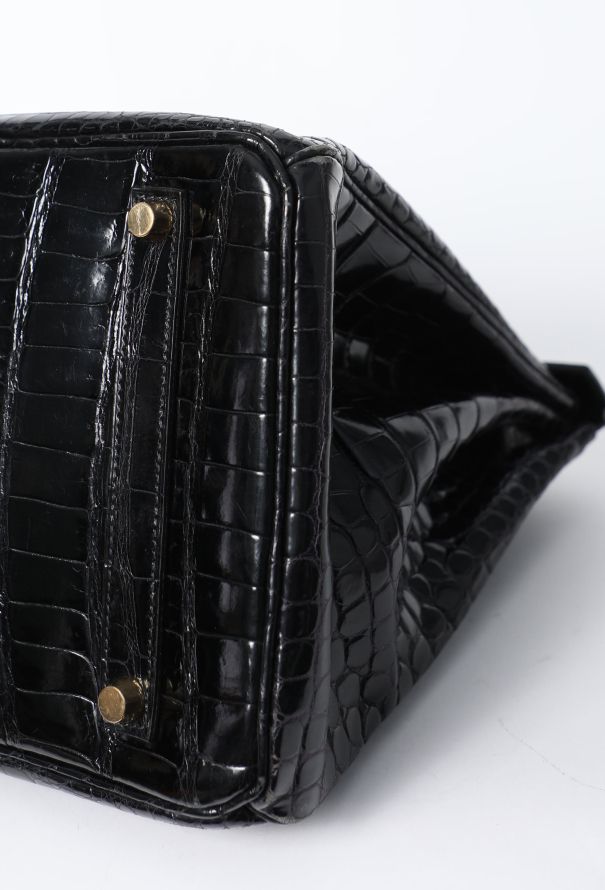 Hermès Exceptional Black Porosus Birkin 35 - 12