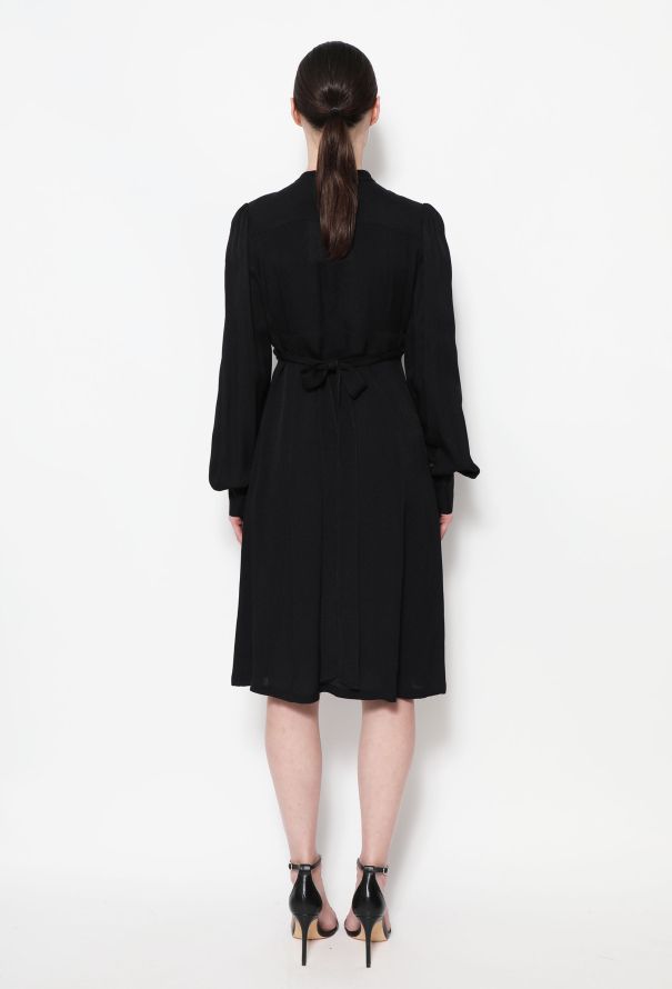 Ossie Clark Timeless '70s Crêpe Wrap Dress Black - 3