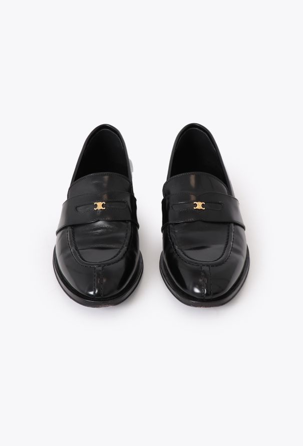 Céline 2024 Triomphe Malaquais Black Leather Loafers - 1
