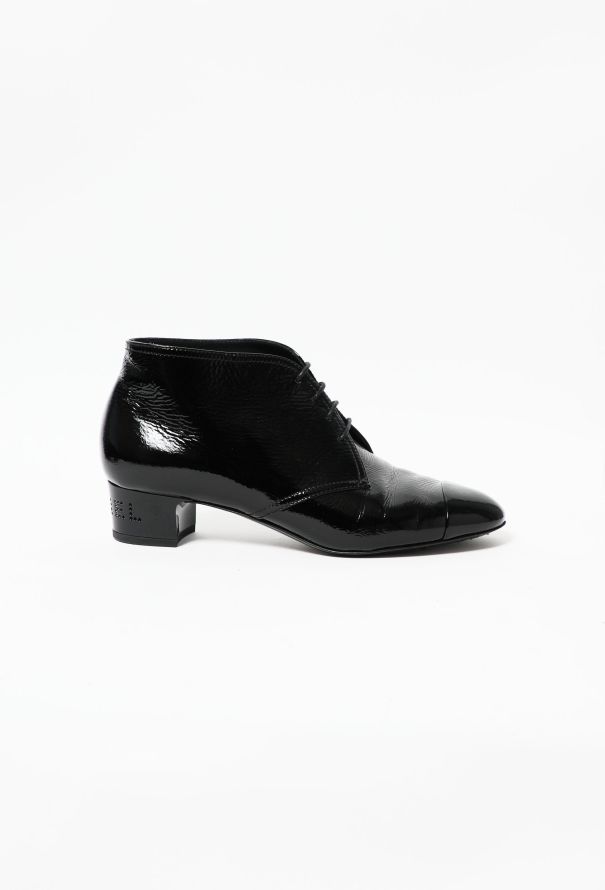 Chanel 2019 Patent Cap-Toe Derbies - 1