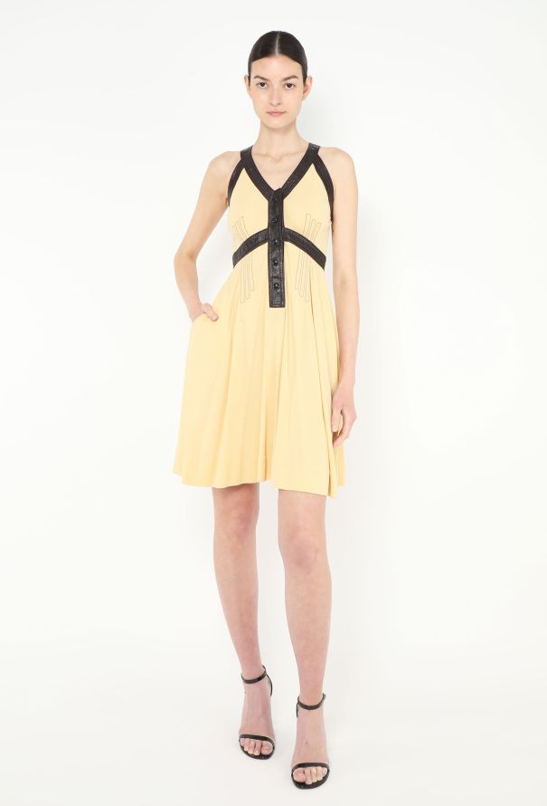 Louis Vuitton Stitched Leather Trim Dress - 4