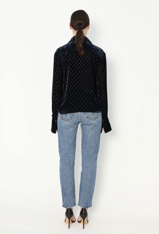 Gucci ICONIC F/W 1997 Velvet Monogram Top - 7