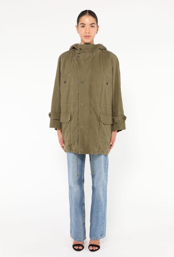 Saint Laurent 2015 Hooded Shearling Lined Parka - 3