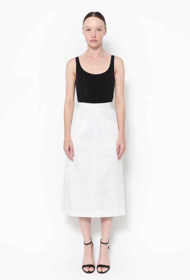 Saint Laurent S/S 1979 Cotton Pocket Skirt - 1