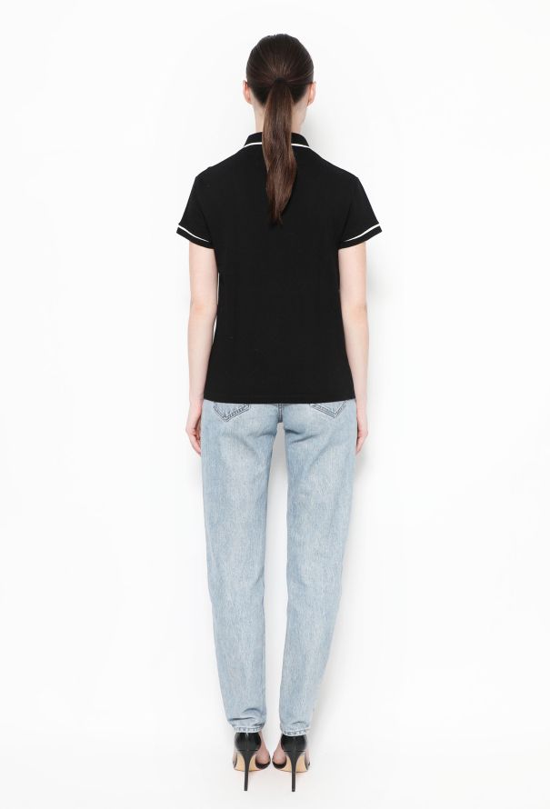 Céline 2021 Black Piqué Triomphe Polo - 3