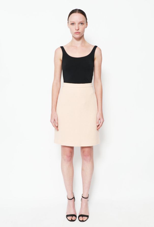 Chanel Vintage Peach Bouclé Skirt - 1