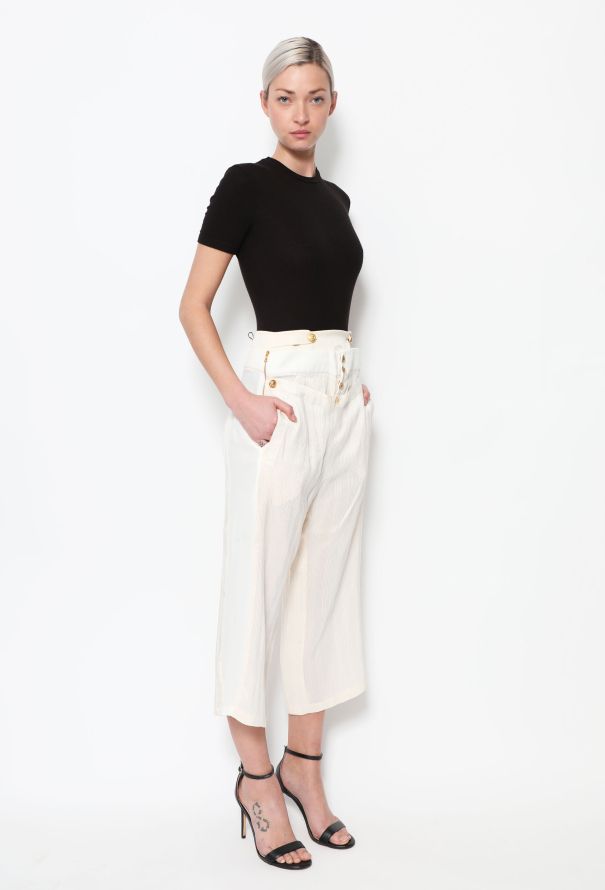 Balenciaga S/S 2005 Nautical Silk Trousers - 5