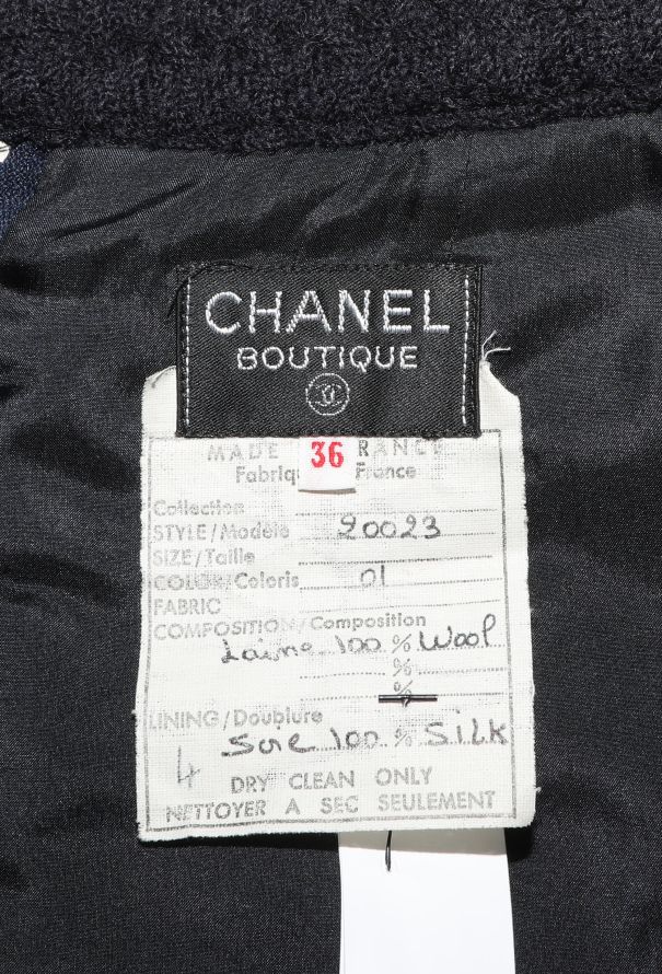 Chanel '90s Navy Classic Tweed Skirt - 5