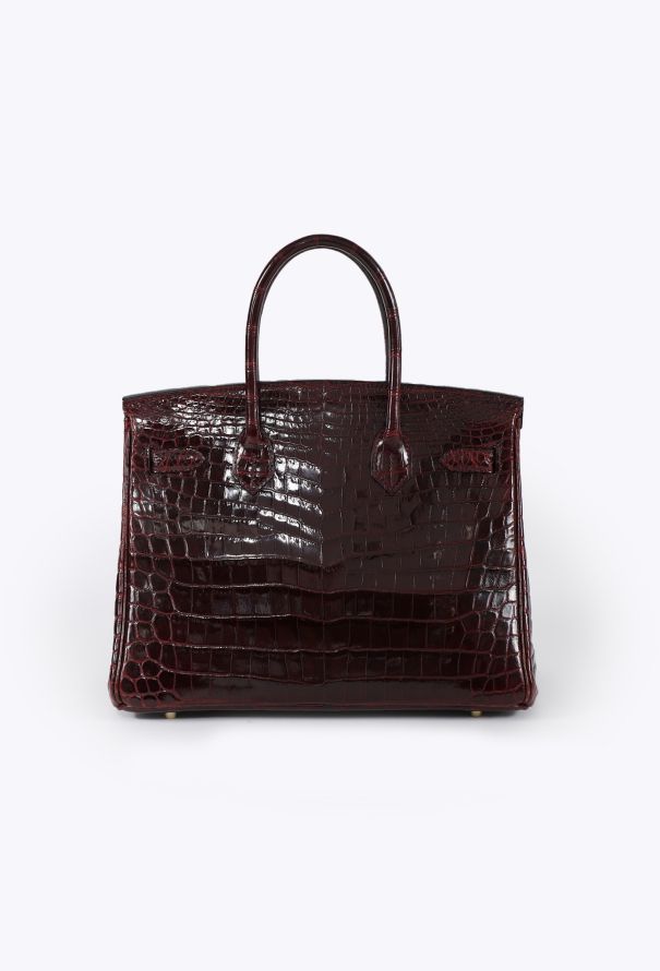 Hermès Exquisite Shiny Bordeaux Niloticus Birkin 30 - 9