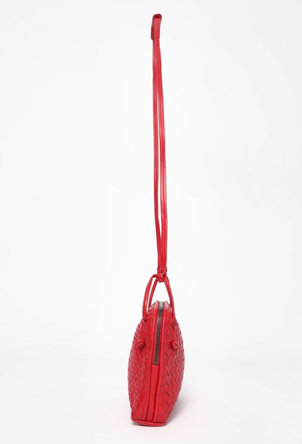 Bottega Veneta Red Intrecciato Nodini Crossbody Bag - 5
