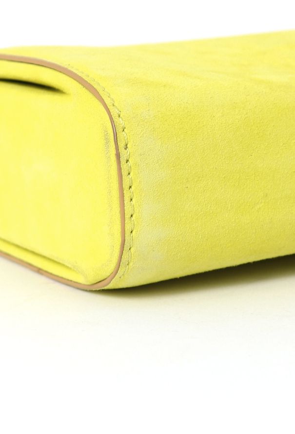 Valentino Yellow Suede Clutch - 9