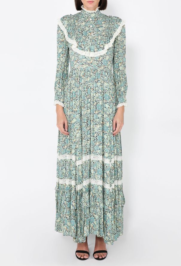 Gucci Liberty Floral Lace-Trim Dress, F/W 2020 - 4