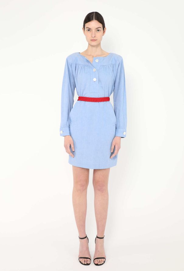 Saint Laurent '70s Ruched Cotton Smock Dress - 3