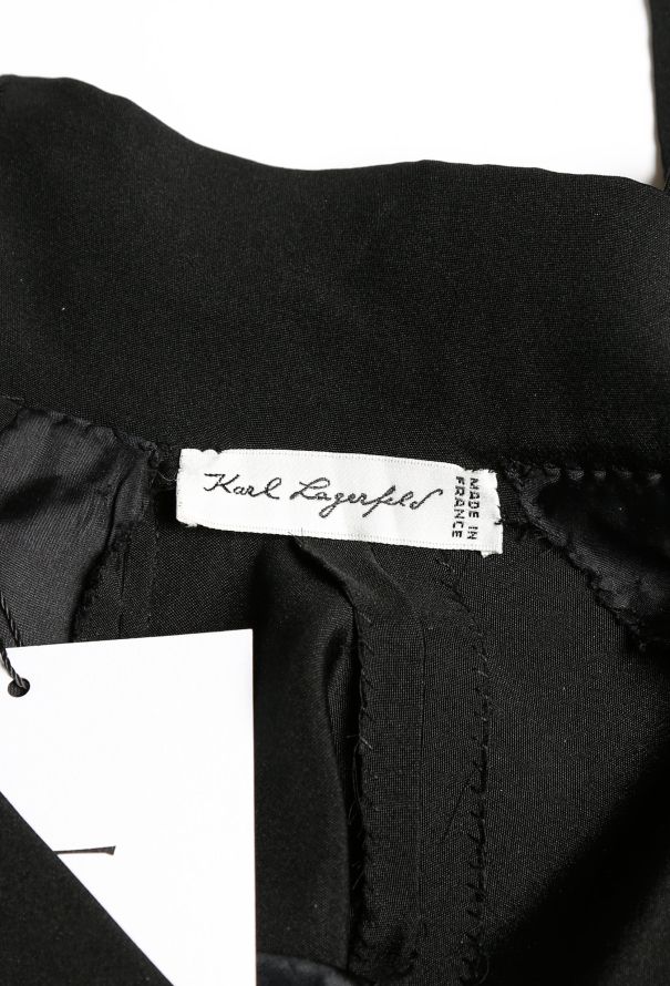RARE Karl Lagerfeld F/W 1986 Adorned Silk Dress - 6