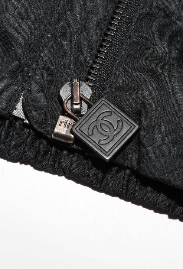 Chanel Embossed Nylon Bomber Jacket - 7