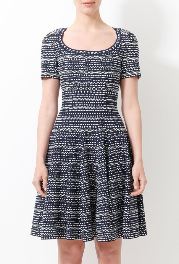 Alaïa Classic Graphic Knit Skater Dress - 2