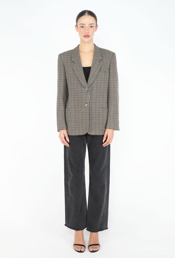 Burberry '70s Houndstooth Wool Blazer - 2