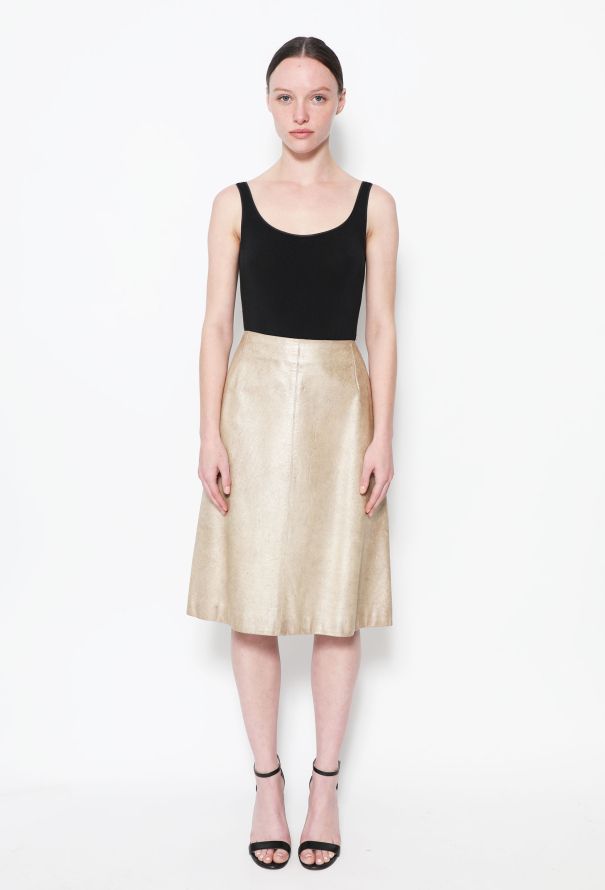 Chanel Metallic Leather Skirt - 1
