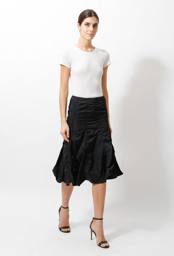 Saint Laurent 2000s Ruched Flared Skirt - 3
