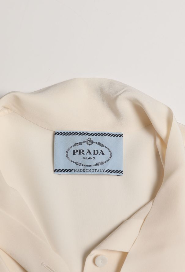 Prada Pleated Silk Lavallière Dress - 6