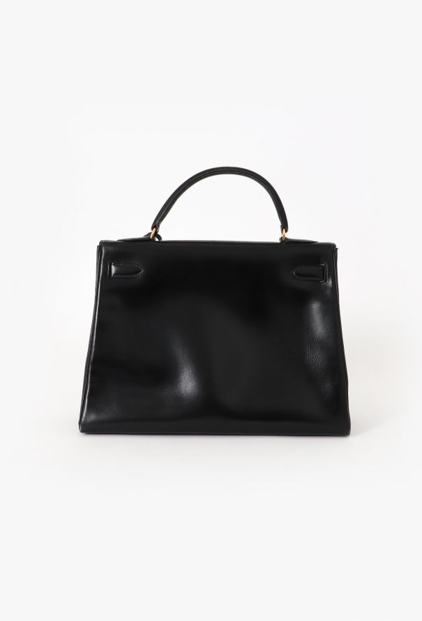Hermès '70s Black Box Kelly 32 Retourné - 5