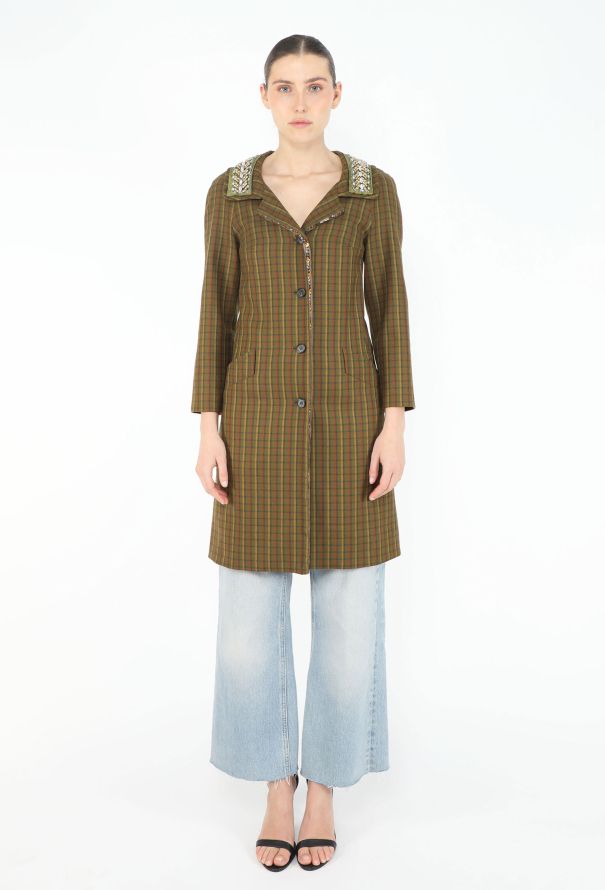 Prada F/W 2004 Embellished Trim Coat - 3