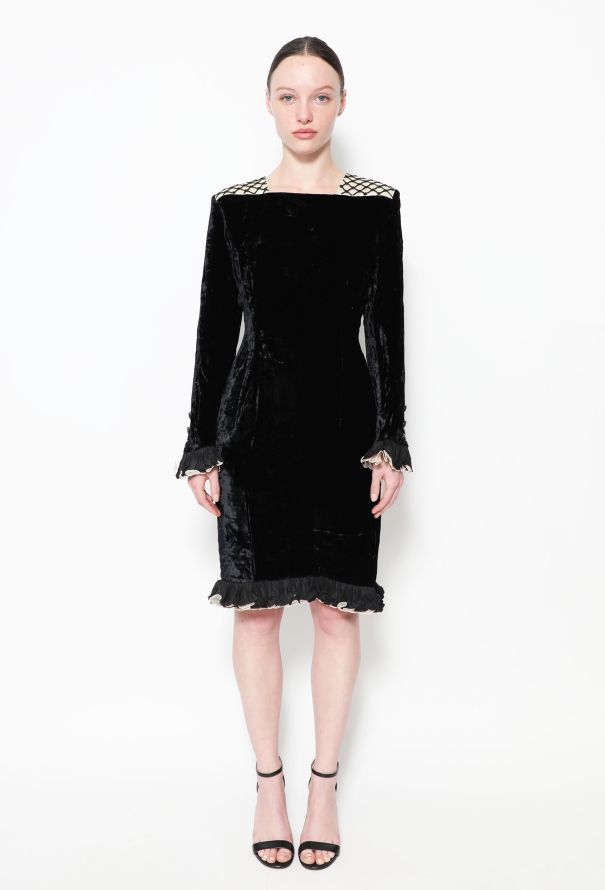 Embellished Velvet Dress - 1