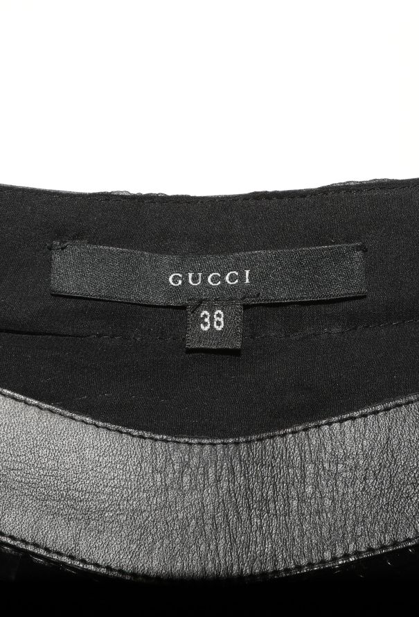Gucci Tom Ford 1999 Sequin Leather Trim Top - 6