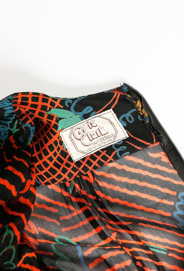 Ossie Clark RARE 1973 Abstract Crêpe Dress - 5
