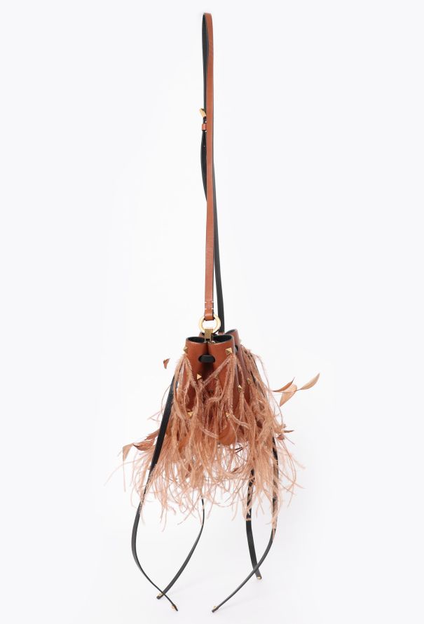 Valentino S/S 2019 Rockstud & Feather Small Bucket Bag - 8