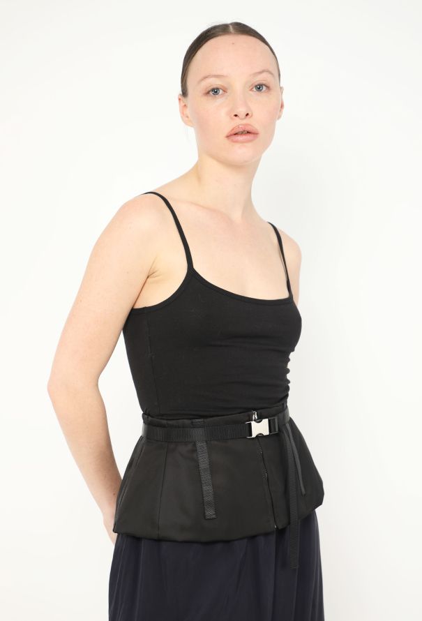 Prada 2020 Re-Nylon Peplum Buckle Belt - 3