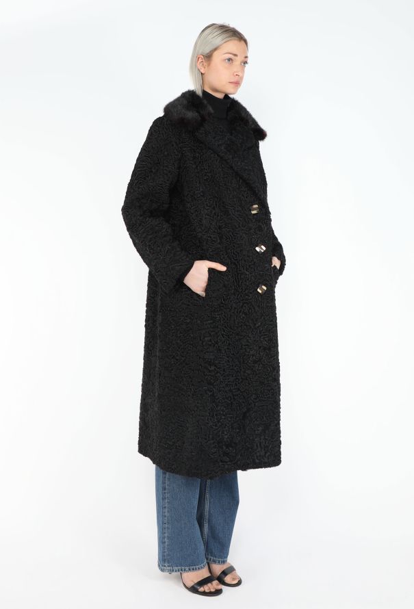 1950s Astrakhan & Mink Fur Coat - 4