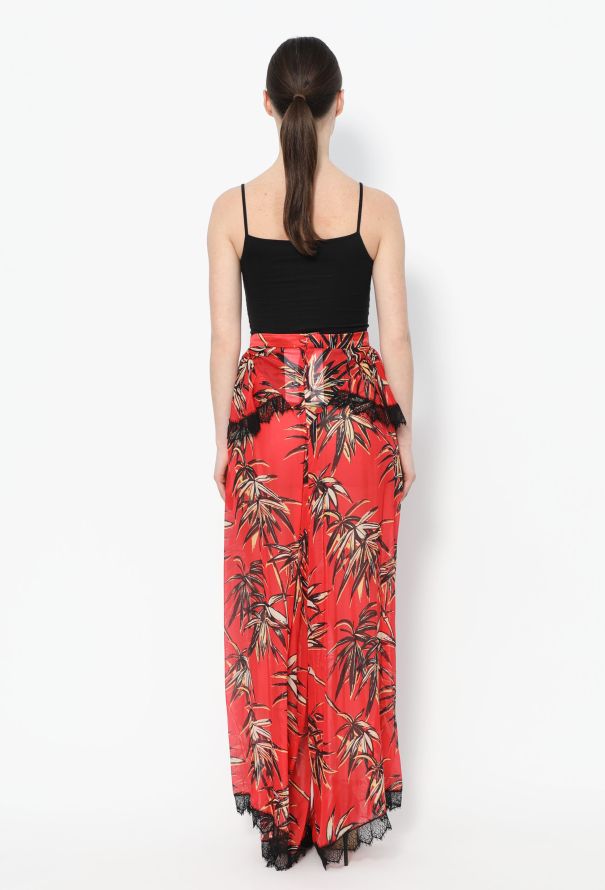 Rodarte S/S 2018 Printed Silk Lace Pants - 5