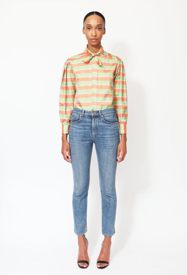 Exquisite Vintage Kenzo '70s Taffeta Lavallière Blouse - 1